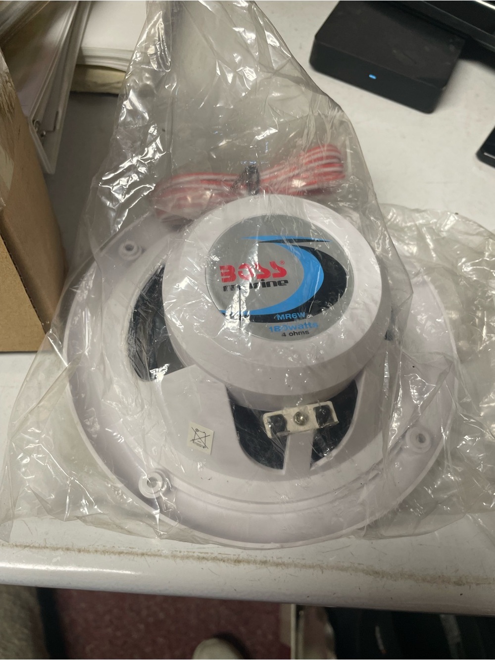 Boss MR6W 6.5 in. Dual Cone 180W White Marine Audio Speakers - Pair